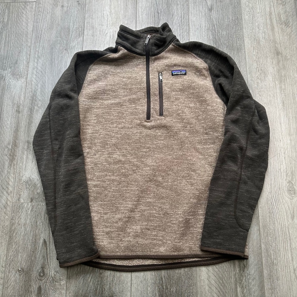 Patagonia Better Sweater Brown Heathered 1/4 Zip Fleece Pullover Large